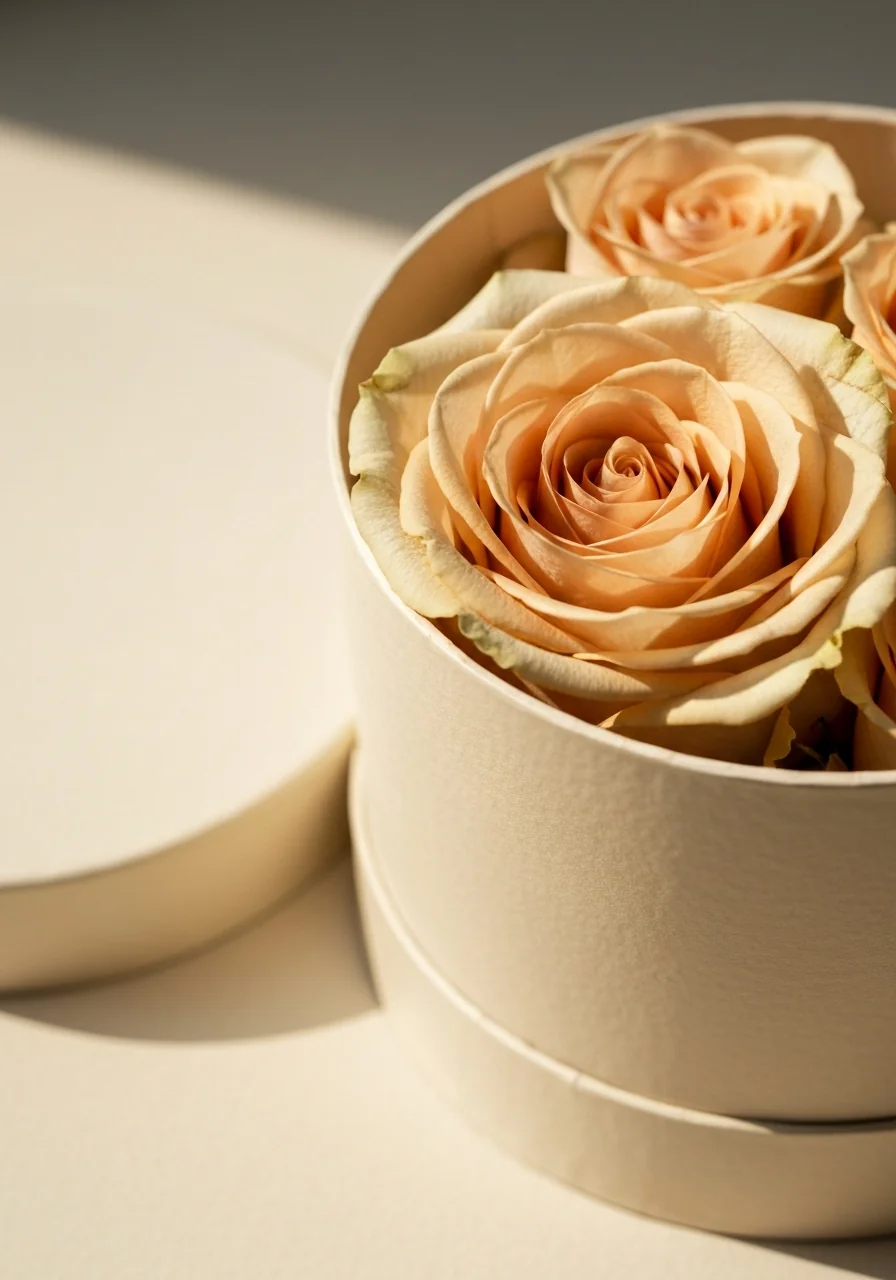 Extra Large — macro detail, single champagne rose