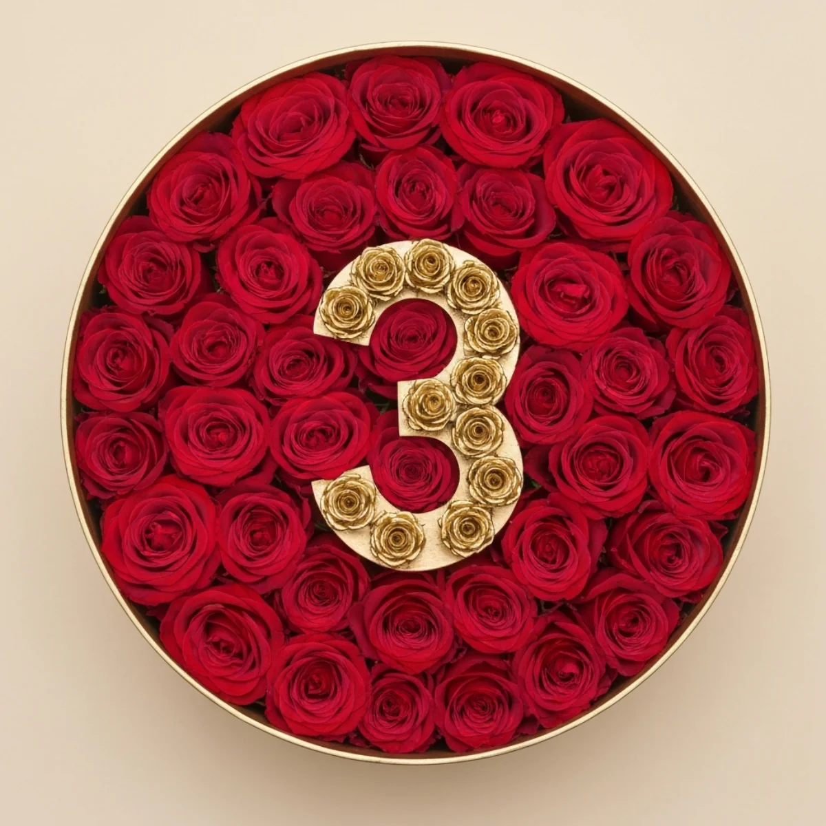Number in gold roses